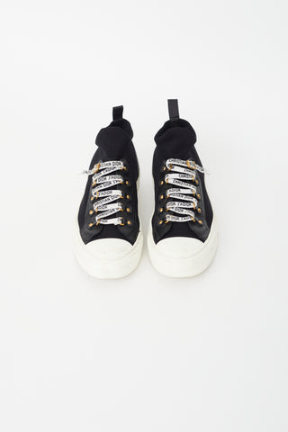 Dior Black Knit & Leather Walk'N'Dior High Top Sneaker