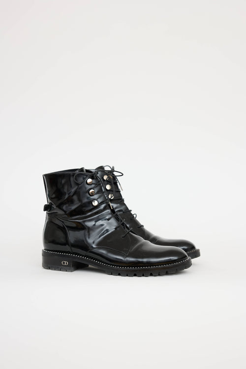 Dior Patent Rebelle Combat Boot
