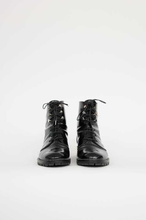 Dior Patent Rebelle Combat Boot