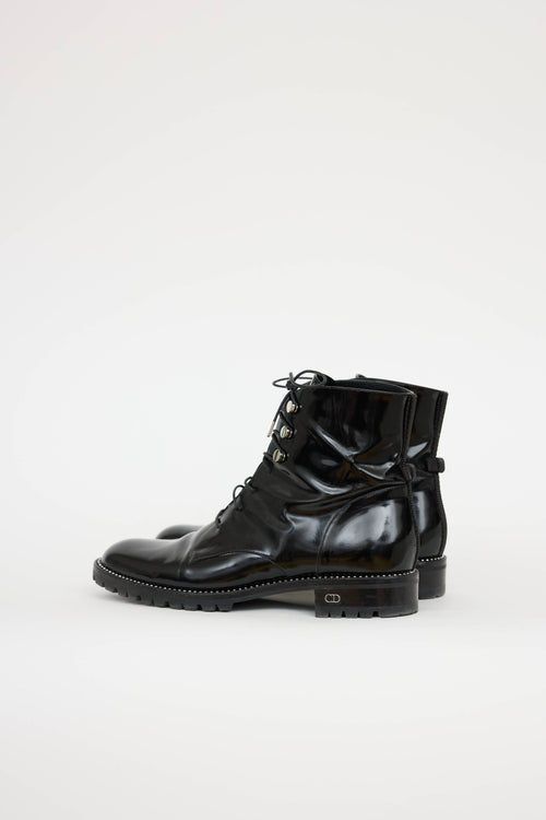 Dior Patent Rebelle Combat Boot