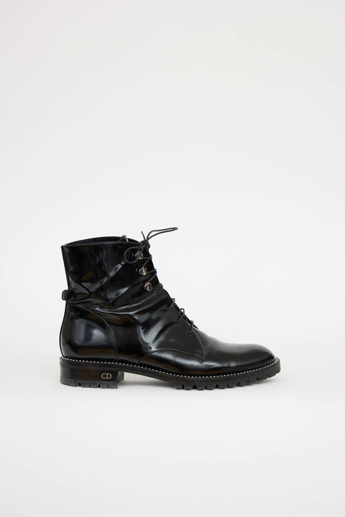 Dior Patent Rebelle Combat Boot