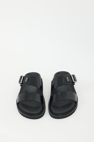 Dior Black Leather Aqua Sandal