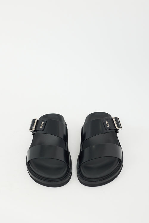 Dior Black Leather Aqua Sandal