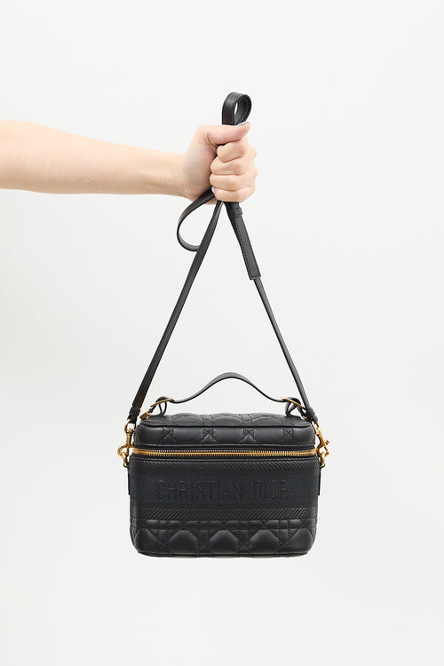 Black Leather Small DiorTravel Vanity Case