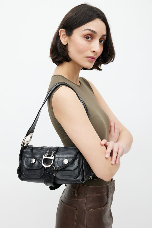 Dior Black Leather Flight Bag