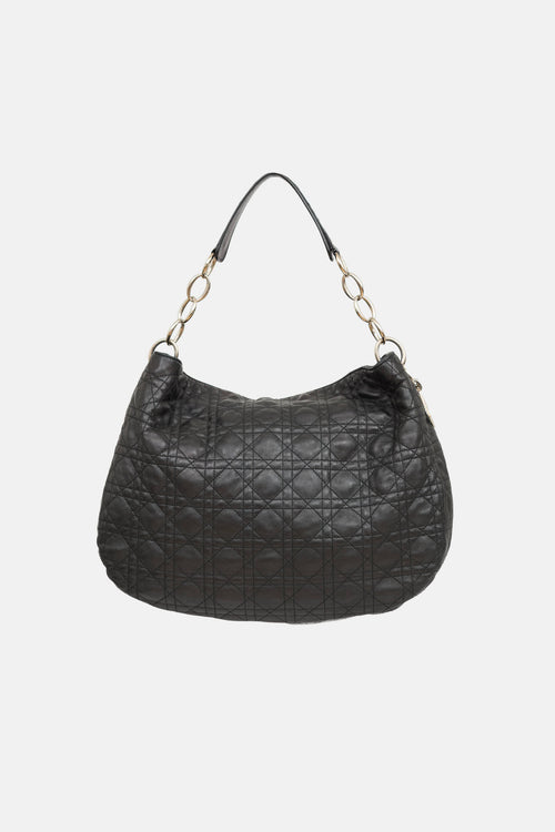 Dior Cannage Logo Charm Leather Bag