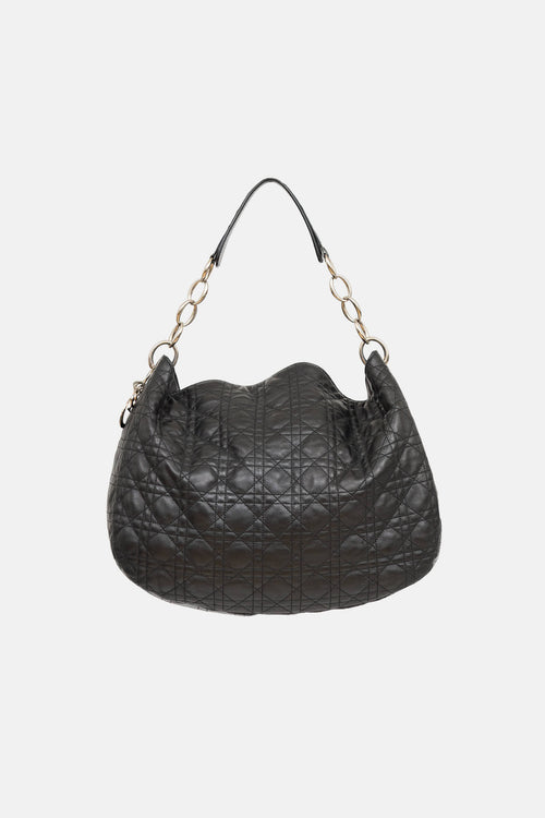 Dior Cannage Logo Charm Leather Bag