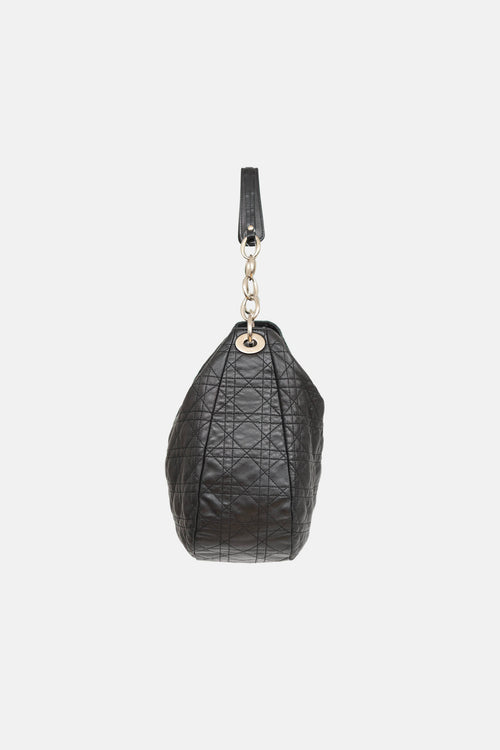 Dior Cannage Logo Charm Leather Bag