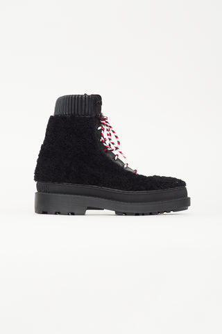 Dior Black Leather & Shearling Ankle Boot