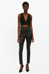 Dior // Black Leather Skinny Pants – VSP Consignment
