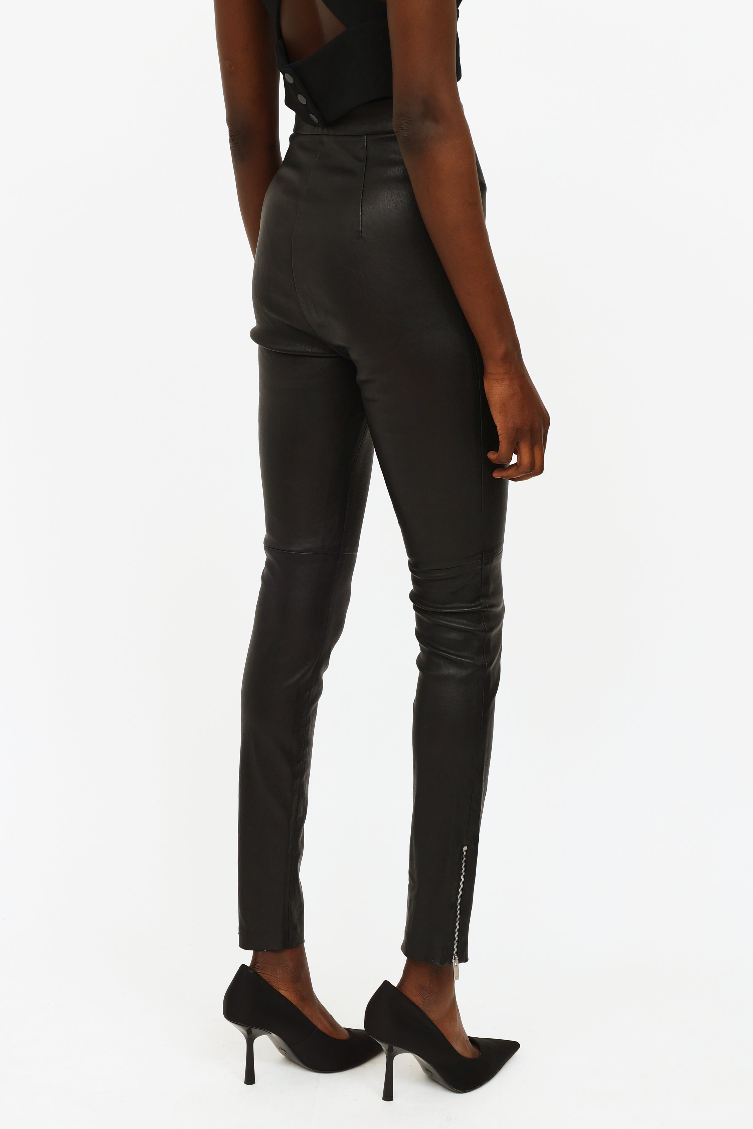 Dior // Black Leather Skinny Pants – VSP Consignment
