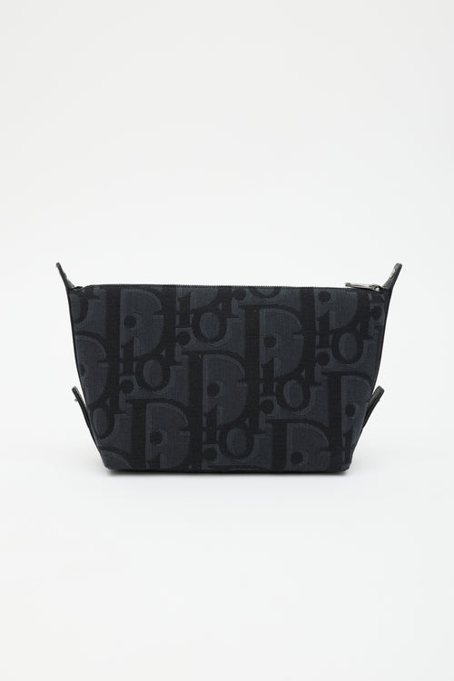 Dior Black Maxi Oblique Toiletry Bag