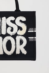 Dior Miss Dior Woven Graffiti Logo Tote Bag