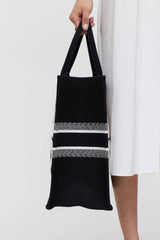 Dior Miss Dior Woven Graffiti Logo Tote Bag
