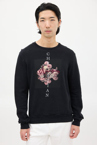 Dior Black & Multicolour Embroidered Graphic Sweatshirt