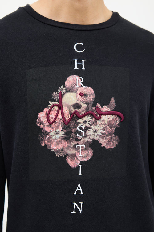 Dior Black & Multicolour Embroidered Graphic Sweatshirt