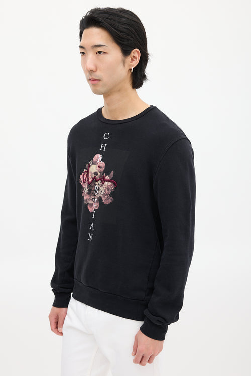 Dior Black & Multicolour Embroidered Graphic Sweatshirt