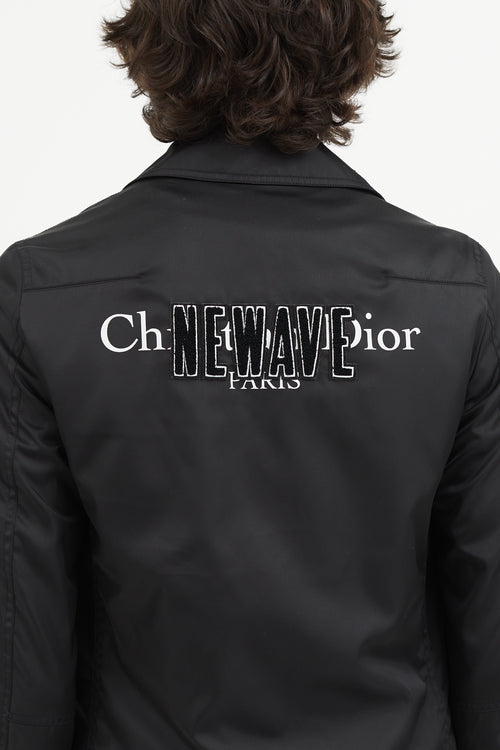Dior Black Nylon New Wave Logo Jacket