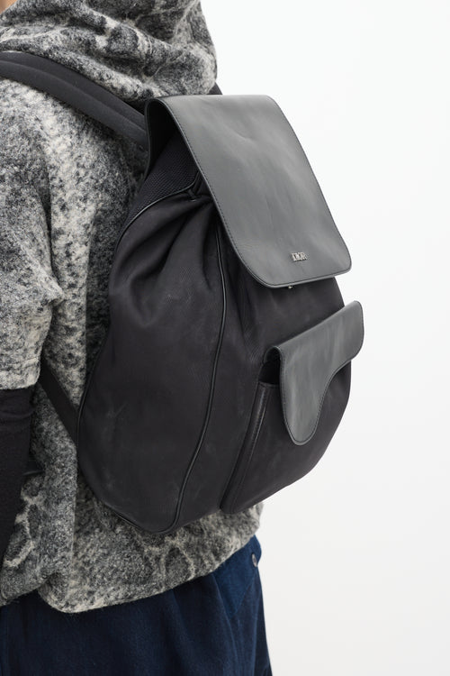 Dior Black Nylon Saddle Backpack