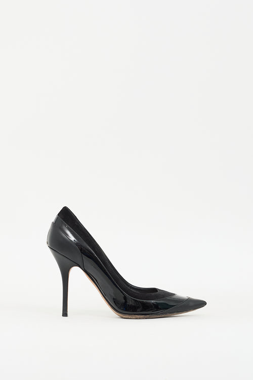 Dior Black Leather & Suede CD Logo Pump