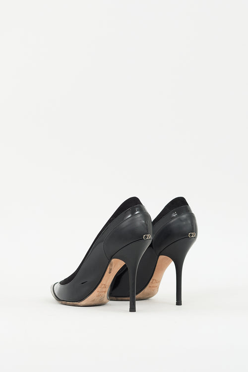 Dior Black Leather & Suede CD Logo Pump