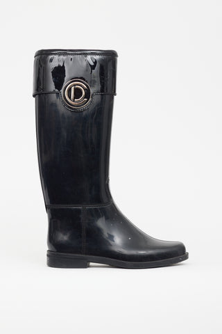 Dior Black Rubber Embellished Boot