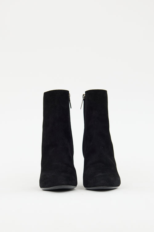 Dior Black Suede Cannage Day Wedge Boot