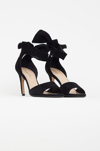 Dior Black Suede Bow Sandal