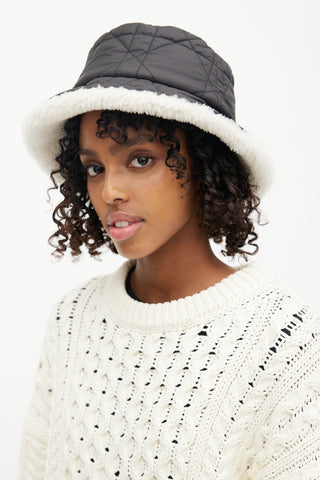 Dior Black Teddy-D Macro Cannage Fleece Bucket Hat