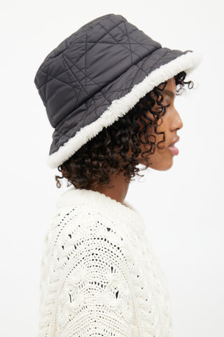 Dior Black Teddy-D Macro Cannage Fleece Bucket Hat
