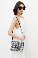 Dior Black & White Houndstooth 30 Montaigne Bag