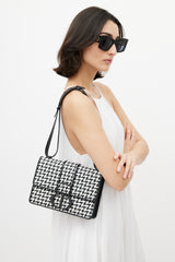 Dior Black & White Houndstooth 30 Montaigne Bag