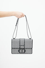 Dior Black & White Houndstooth 30 Montaigne Bag