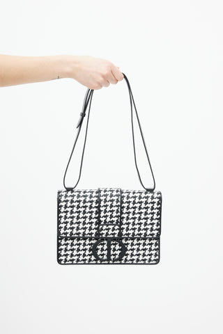 Dior Black & White Houndstooth 30 Montaigne Bag