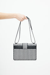 Dior Black & White Houndstooth 30 Montaigne Bag