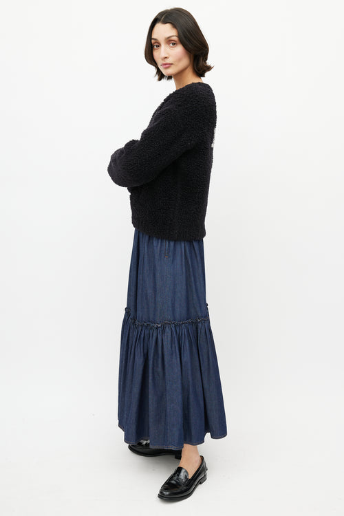 Dior Black & White J'Adior 8 Wool Blend Sweater