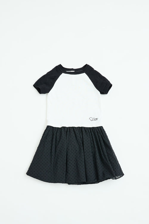 Dior Kids Embroidered Logo Shirt Dress