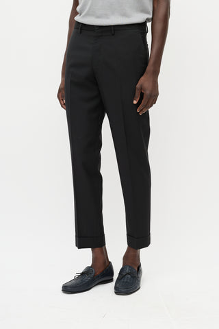 Dior Black Wool & Mohair Cuffed Trouser