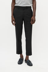 Dior Black Wool & Mohair Cuffed Trouser