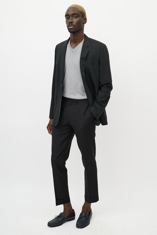 Dior Black Wool & Mohair Cuffed Trouser