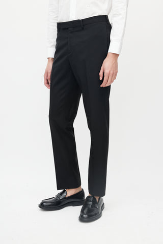 Dior Black Wool Slim Cut Trousers