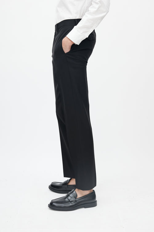 Dior Black Wool Slim Cut Trousers