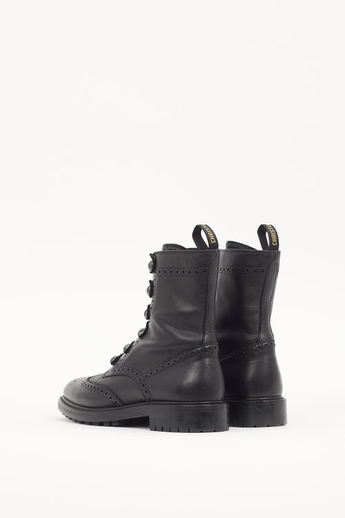 Dior Black Leather Brogue Diorunit Boot