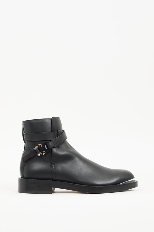 Dior Black Leather Evidence Buckle Boot