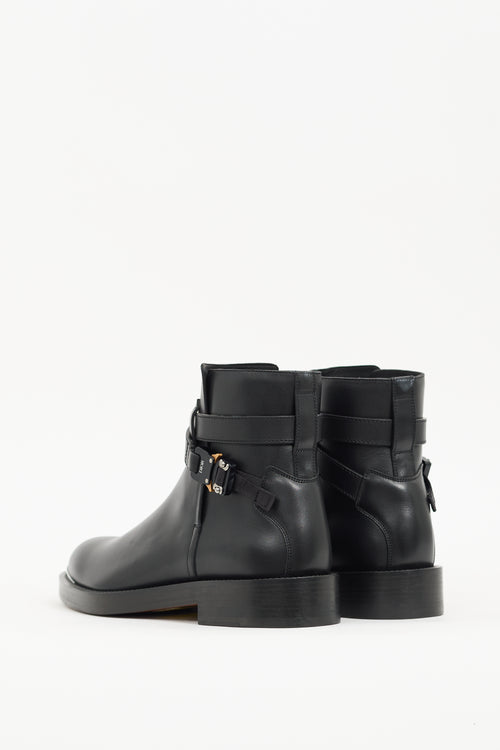 Dior Black Leather Evidence Buckle Boot