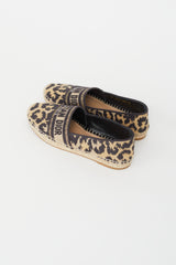 Dior Black & Brown Granville Pattern Espadrille Flat