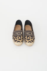 Dior Black & Brown Granville Pattern Espadrille Flat