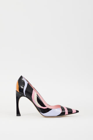 Dior Black & Multicolour Printed Songe Pump