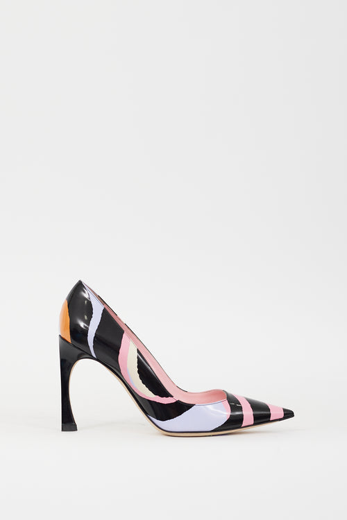 Dior Black & Multicolour Printed Songe Pump