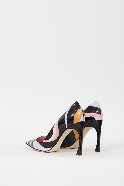 Dior Black & Multicolour Printed Songe Pump